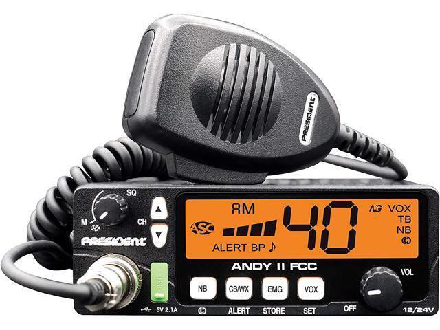 President Andy II 1224V FCC CB Radio with Weather ChannelAlert, Scan, USB Port, VOX and Much More!