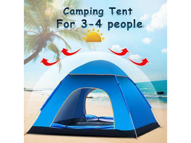 3-4 Person Automatic Instant Pop Up Tent UV Shelter Shade Outdoor Hiking Camping -