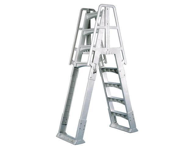 SLA A-Frame Adjustable 48-56 Inch Above Ground Pool Ladder, White