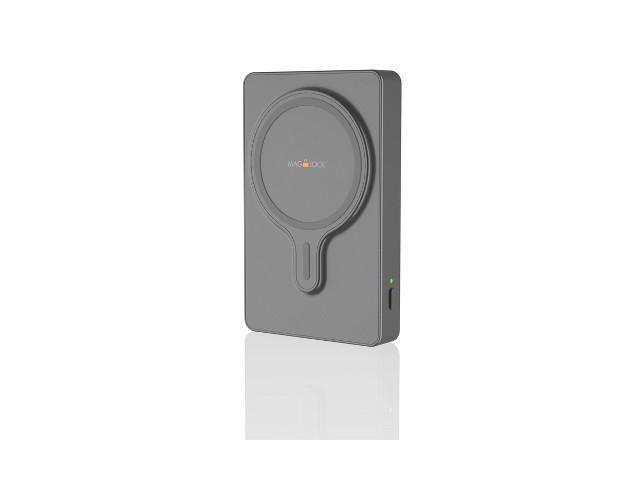 myCharge Maglock 6k 6000mAh/12W Wireless Charger + USB-C Port Power Bank Graphite Gray