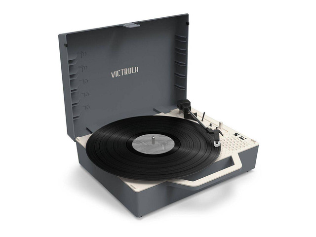 Victrola - Re-Spin Sustainable Bluetooth Suitcase Record Player - Gray