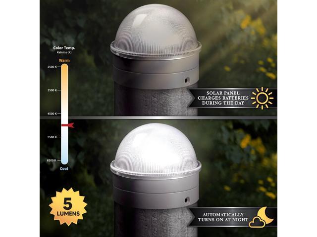 Classy Caps Silver Chainlink Summit Solar Post Cap - 2 Pack