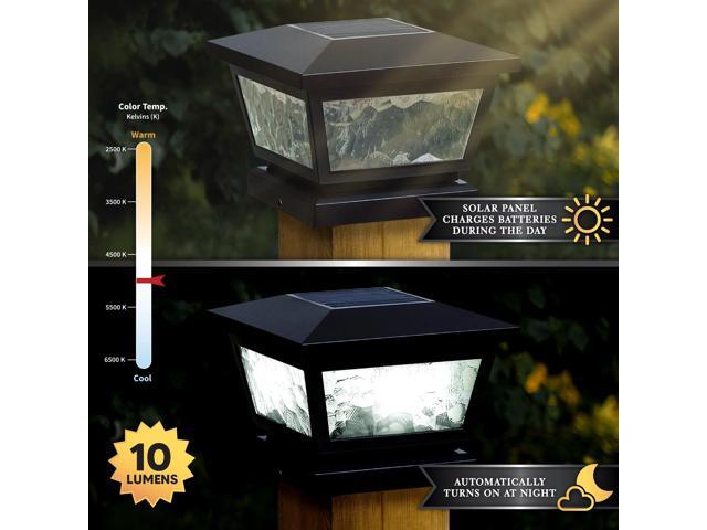 Classy Caps 5X5/4X4/3.5X3.5 Black Fairmont Solar Post Cap - 2 Pack