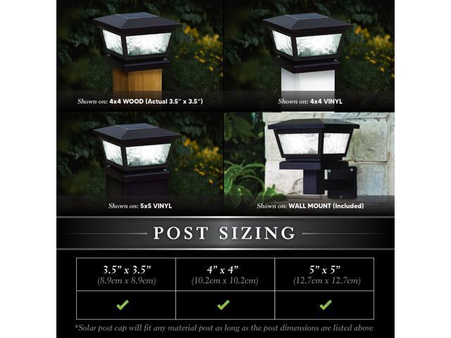 Classy Caps 5X5/4X4/3.5X3.5 Black Fairmont Solar Post Cap - 2 Pack