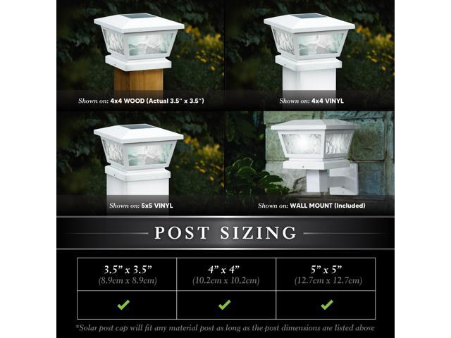 Classy Caps 5X5/4X4/3.5X3.5 White Fairmont Solar Post Cap - 2 Pack