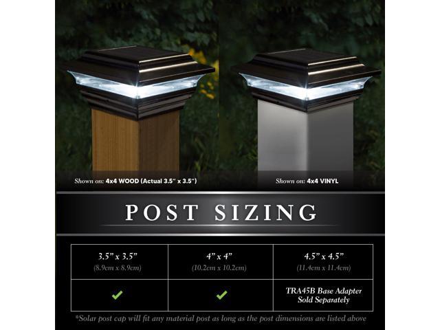 Classy Caps 4X4 Black Aluminum Imperial Solar Post Cap - 2 Pack