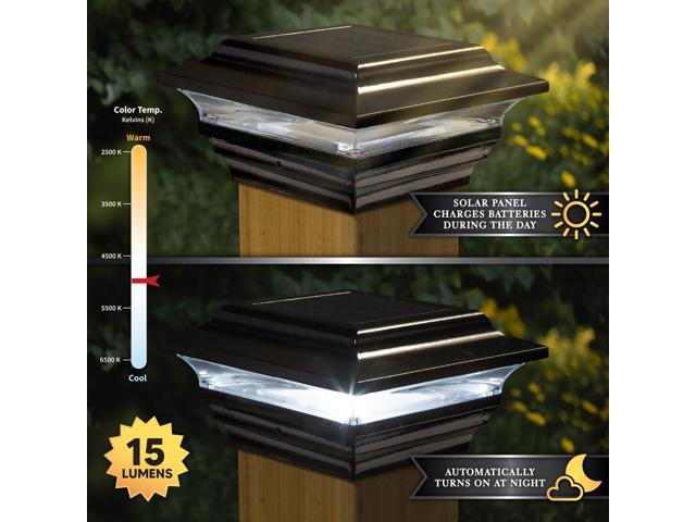 Classy Caps 4X4 Black Aluminum Imperial Solar Post Cap - 2 Pack
