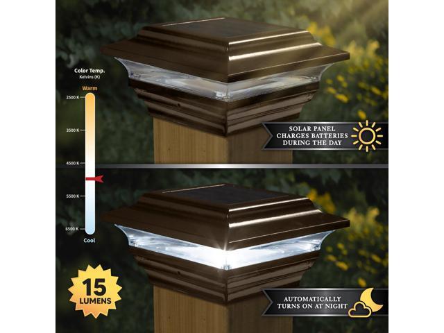 Classy Caps 4X4 Bronze Aluminum Imperial Solar Post Cap - 2 Pack