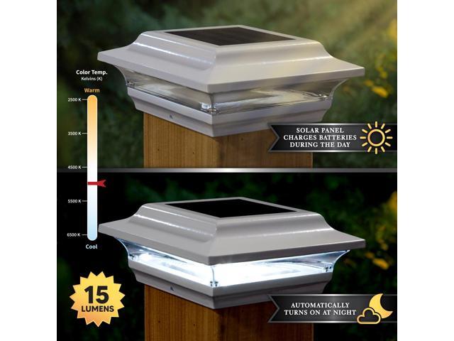 Classy Caps 4X4 White Aluminum Imperial Solar Post Cap - 2 Pack