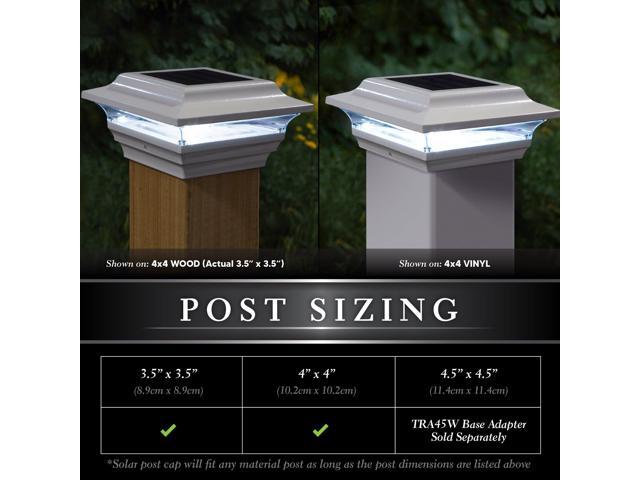 Classy Caps 4X4 White Aluminum Imperial Solar Post Cap - 2 Pack