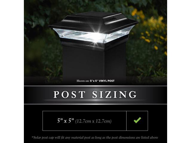 Classy Caps 5X5 Black Aluminum Imperial Solar Post Cap - 2 Pack