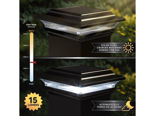 Classy Caps 5X5 Black Aluminum Imperial Solar Post Cap - 2 Pack