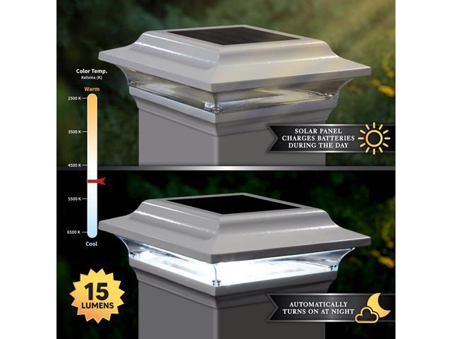 Classy Caps 5X5 White Aluminum Imperial Solar Post Cap - 2 Pack