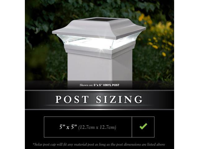 Classy Caps 5X5 White Aluminum Imperial Solar Post Cap - 2 Pack