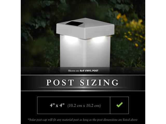 Classy Caps 4X4 White PVC Pyramid Solar Post Cap - 2 Pack