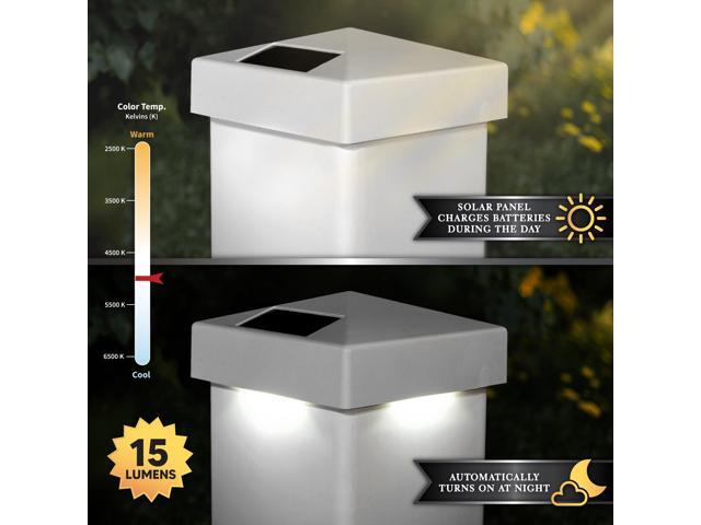 Classy Caps 4X4 White PVC Pyramid Solar Post Cap - 2 Pack