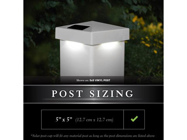 Classy Caps 5X5 White PVC Pyramid Solar Post Cap - 2 Pack