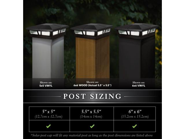 Classy Caps 6X6 Black Aluminum Cambridge Solar Post Cap - 2 Pack