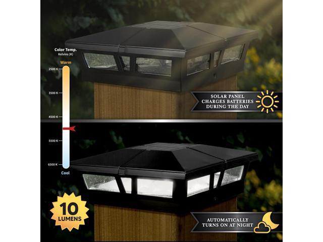 Classy Caps 6X6 Black Aluminum Cambridge Solar Post Cap - 2 Pack