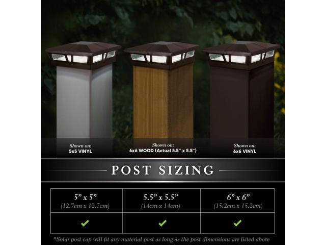 Classy Caps 6X6 Brown Aluminum Cambridge Solar Post Cap - 2 Pack