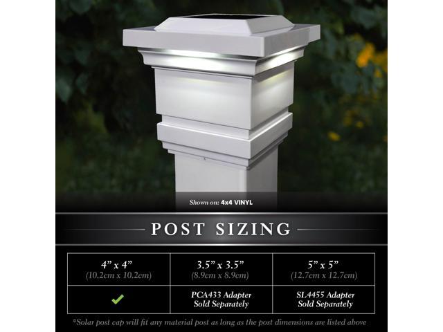 Classy Caps 4X4 White PVC Classy Solar Post Cap - 2 Pack