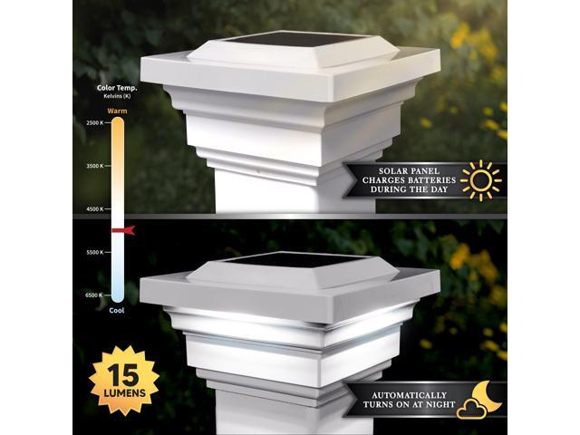 Classy Caps 4X4 White PVC Regal Solar Post Cap - 2 Pack