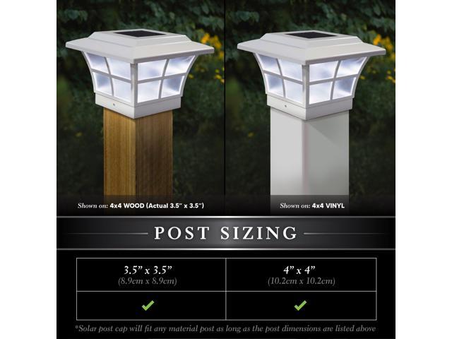 Classy Caps 4X4 White PVC Prestige Solar Post Cap - 2 Pack