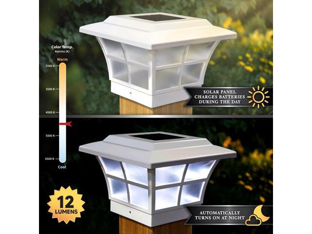 Classy Caps 4X4 White PVC Prestige Solar Post Cap - 2 Pack