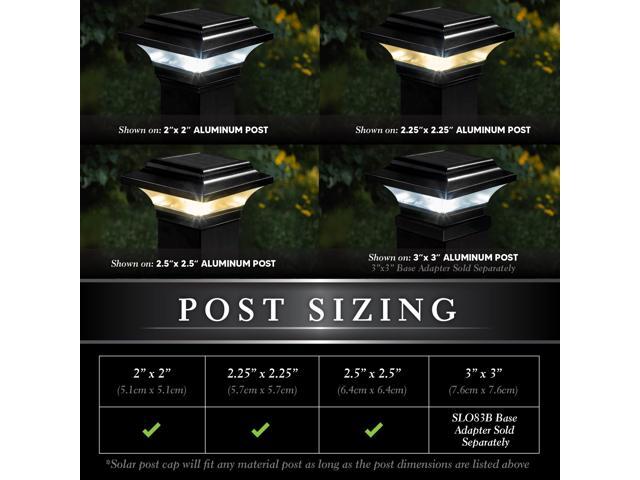 Classy Caps 2.5X2.5 Black Aluminum Imperial Solar Post Cap - 2 Pack