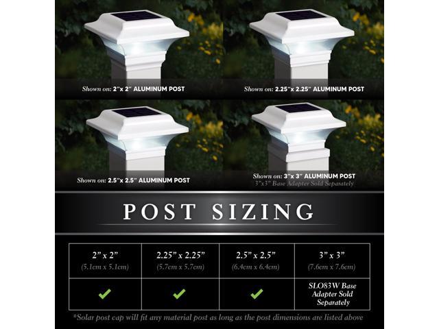 Classy Caps 2.5X2.5 White Aluminum Imperial Solar Post Cap - 2 Pack