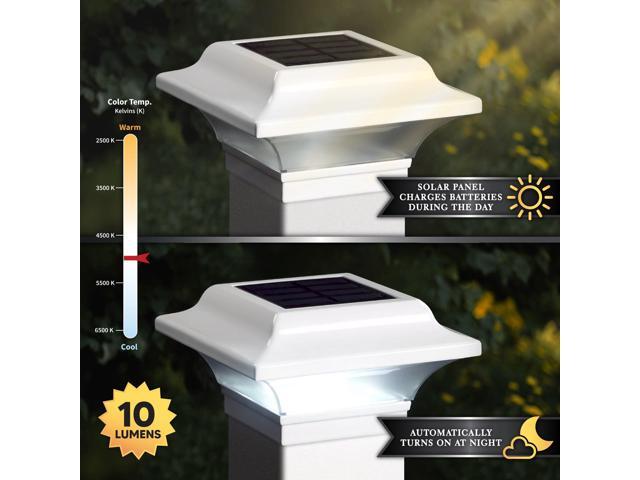 Classy Caps 2.5X2.5 White Aluminum Imperial Solar Post Cap - 2 Pack