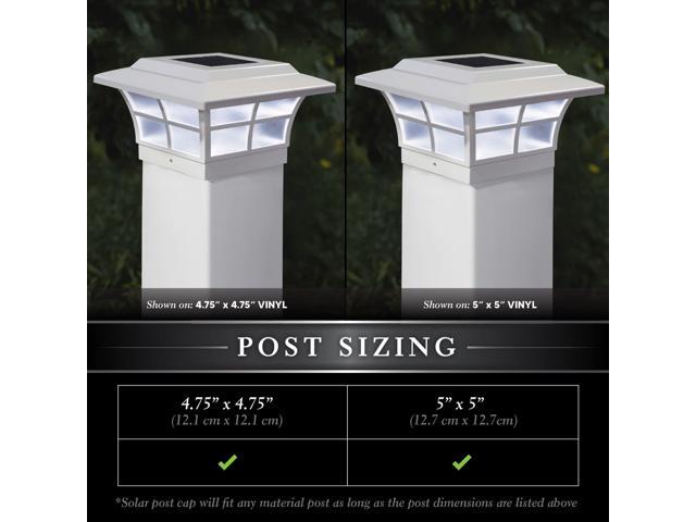 Classy Caps 5X5 White PVC Prestige Solar Post Cap - 2 Pack