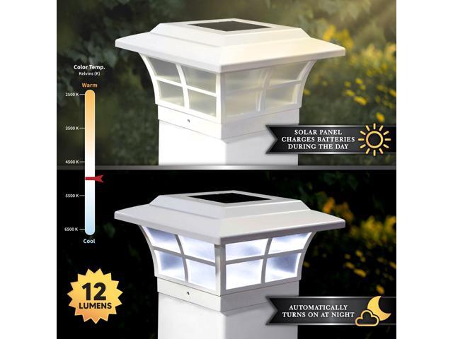 Classy Caps 5X5 White PVC Prestige Solar Post Cap - 2 Pack