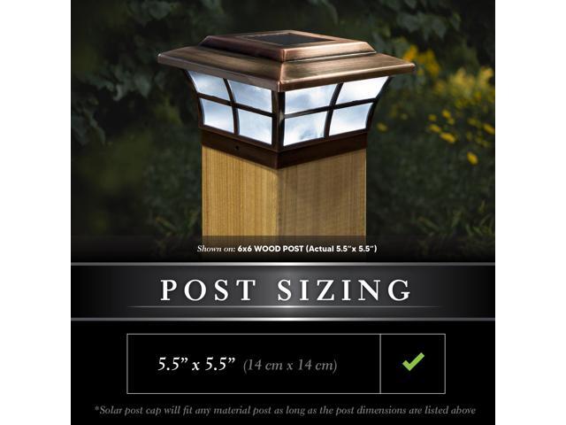 Classy Caps 6X6 Copper Plated Prestige Solar Post Cap - 2 Pack