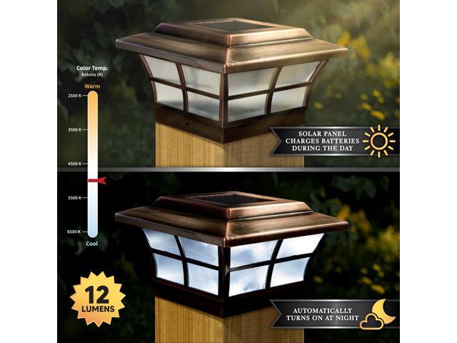 Classy Caps 6X6 Copper Plated Prestige Solar Post Cap - 2 Pack
