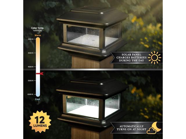 Classy Caps 4X4 Black Aluminum Colonial Solar Post Cap - 2 Pack