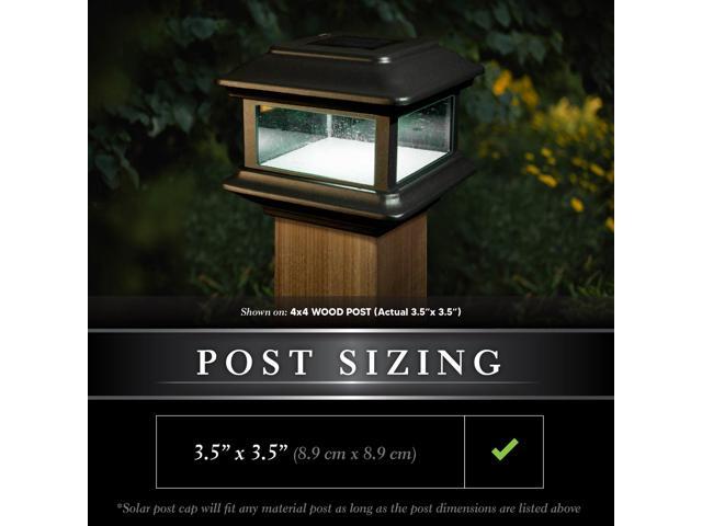 Classy Caps 4X4 Black Aluminum Colonial Solar Post Cap - 2 Pack