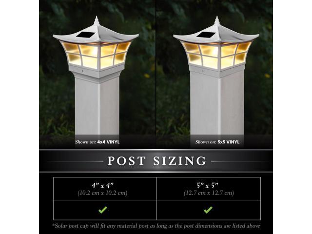 Classy Caps 5X5 White PVC Ambience Solar Post Cap - 2 Pack