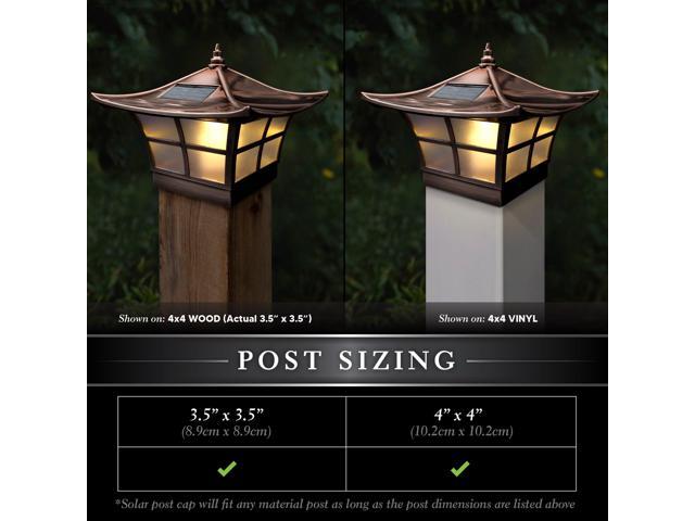 Classy Caps 4X4 Copper Plated Ambience Solar Post Cap - 2 Pack