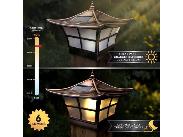 Classy Caps 4X4 Copper Plated Ambience Solar Post Cap - 2 Pack