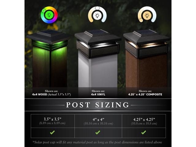 Classy Caps Lumineer Smart Solar Post Cap - 2 Pack