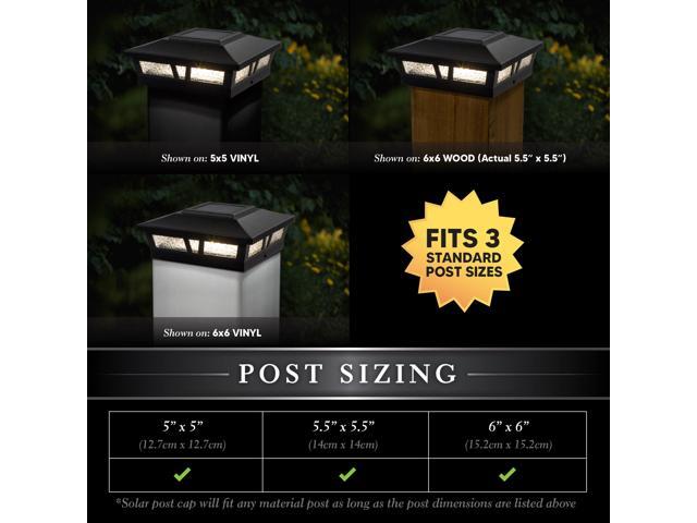 Classy Caps 6X6 Black Aluminum Oxford Solar Post Cap - 2 Pack