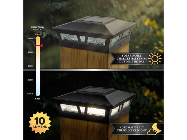 Classy Caps 6X6 Black Aluminum Oxford Solar Post Cap - 2 Pack