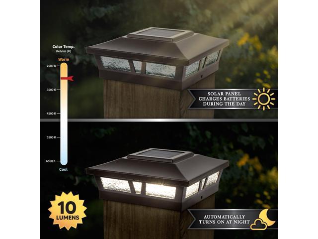 Classy Caps 6X6 Brown Aluminum Oxford Solar Post Cap - 2 Pack