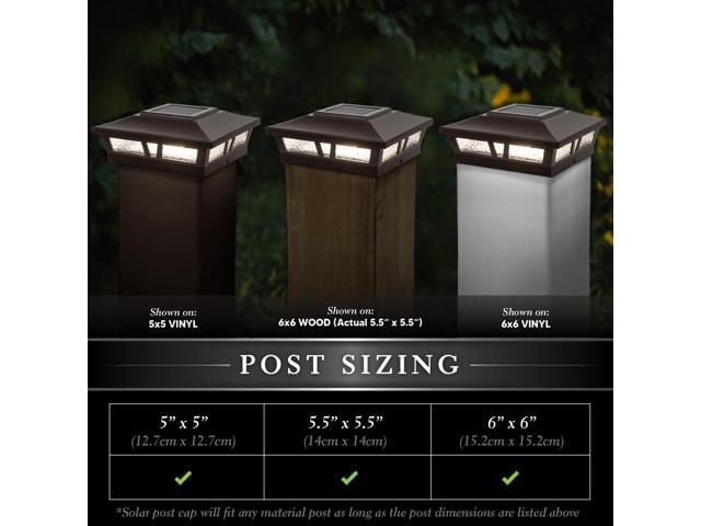 Classy Caps 6X6 Brown Aluminum Oxford Solar Post Cap - 2 Pack