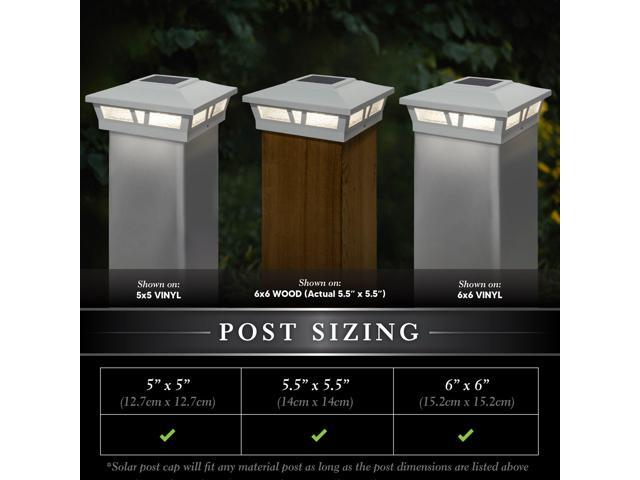 Classy Caps 6X6 White Aluminum Oxford Solar Post Cap - 2 Pack