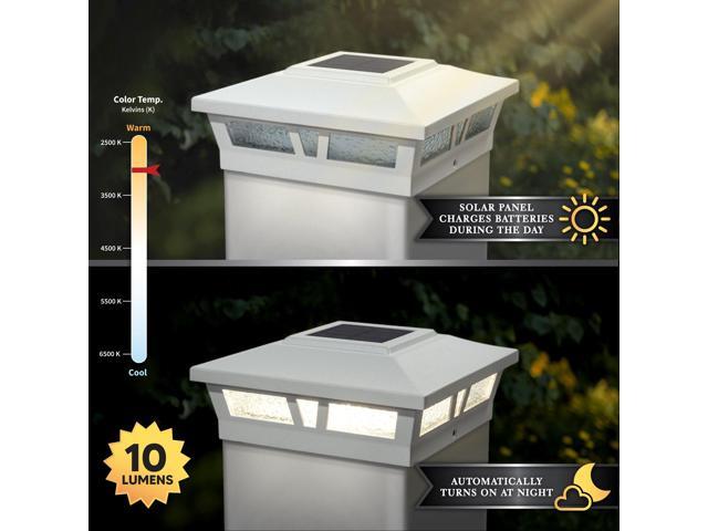 Classy Caps 6X6 White Aluminum Oxford Solar Post Cap - 2 Pack