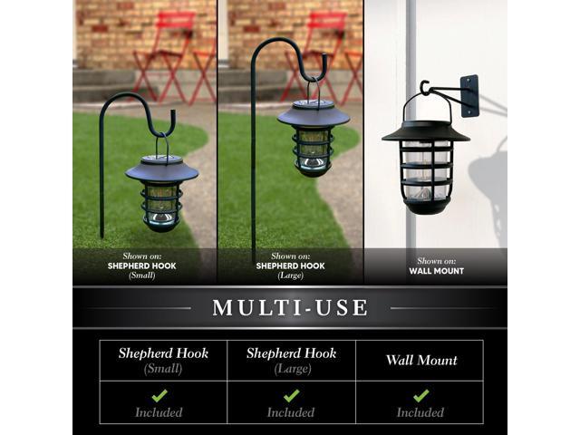 Classy Caps Black Aluminum Nottingham Solar Hanging Coach Light - 2 Pack