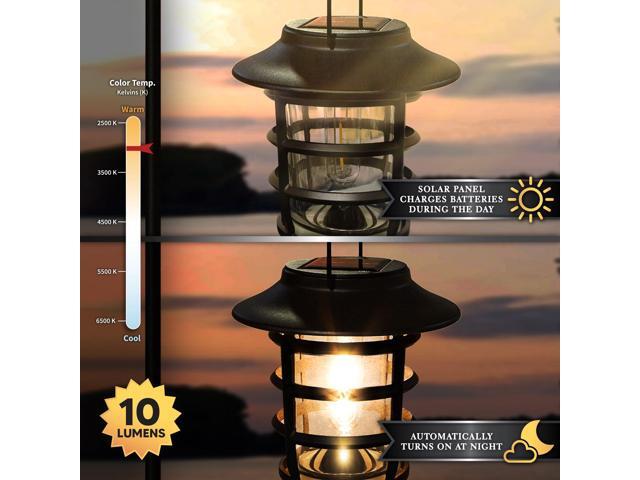 Classy Caps Black Aluminum Nottingham Solar Hanging Coach Light - 2 Pack