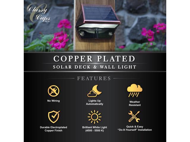 Classy Caps Copper Plated Deck & Wall Light - 2 Pack